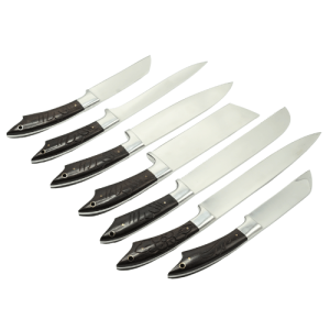 7-piece brown wenge wood kitchen chef knife
