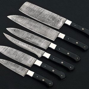 Black Micarta And Steel Bolster 6 Piece Kitchen Knife Set