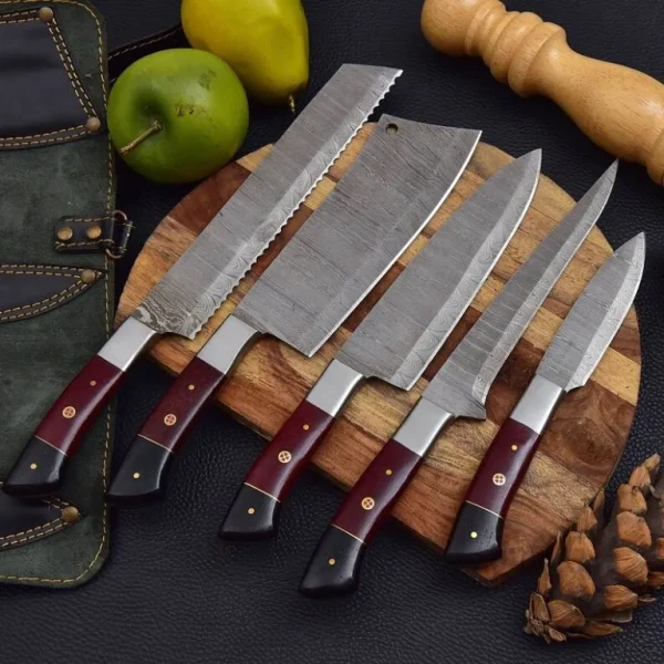 5-Piece Handmade Damascus Kitchen Knife Chef's Set