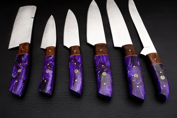 6 Piece Custom Handmade Kitchen Chef Knife Set